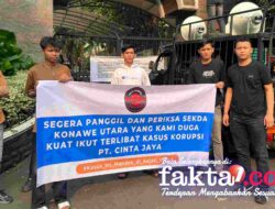 Gelar Unras, IMPH Desak Kejagung RI Periksa Ulang Sekda Konut Terkait Kasus Korupsi Pertambangan PT. Cinta Jaya