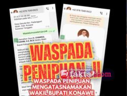 Catut Nama Wakil Bupati Konawe Untuk Penipuan, Pemerintah Daerah Siap Tempuh Jalur Hukum