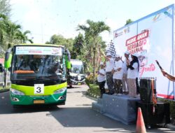 “Mudik Aman Berbagi Harapan” PTPN 1 Regional 1 Lepas Tiga Bus Mudik Gratis