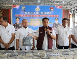 398.437 Jiwa Terselamatkan! Polresta Deliserdang Musnahkan Puluhan Kilogram Narkoba