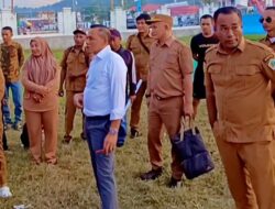 Pastikan Kesiapan Temu Karya Nasional, Yusran Akbar Cek Pembangunan Stand di Kantor Bupati