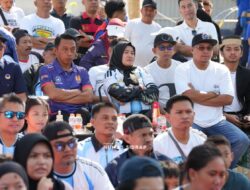 Hutan Kota Mogan Bergelora, Ratusan Warga Sidrap Nobar Perempat Final Piala Dunia Bersama Bupati