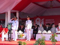 Bupati Sidrap Pimpin Upacara Penurunan Bendera HUT ke-81 RI di Kompleks SKPD