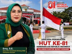 Ketua DPC PBB Konawe Erny, S.E. Hadiri Upacara HUT ke-81 Kemerdekaan RI