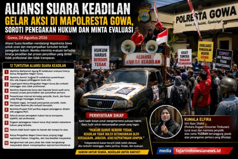 Soroti Penanganan Perkara, Aliansi Suara Keadilan Gelar Aksi di PN dan Mapolresta Gowa