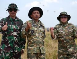 Aksi Terjun Payung Prajurit Kostrad Warnai Langit Sidrap, Diwarnai Panen Raya dan Baksos