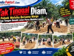 Tak Tinggal Diam, Polsek Meluhu Bersama Warga Turun Tangan Benahi Jalan Poros Meluhu-Lasolo