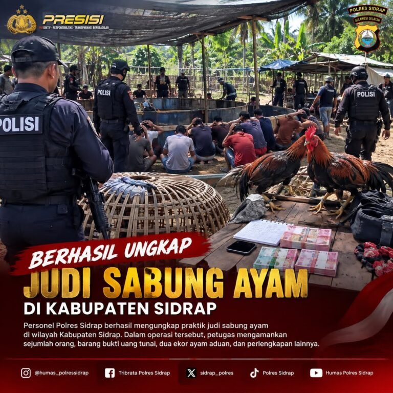 Sempat Coba Kabur dari Penggerebekan, Tiga Pelaku Judi Sabung Ayam di Sidrap Ditangkap Polisi