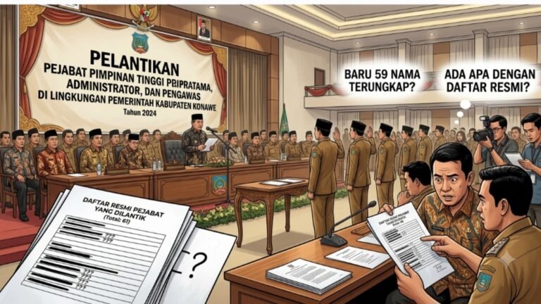 Pelantikan 61 Pejabat Konawe, Baru 59 Nama Terungkap: Ada Apa dengan Daftar Resmi?