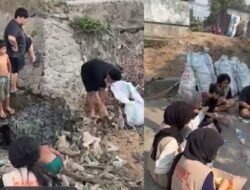 Aksi Peduli Lingkungan, Mahasiswa KKN UNM Bersama Pemdes Sereang Bersihkan Sampah di Perbatasan Sereang-Kanie Sidrap