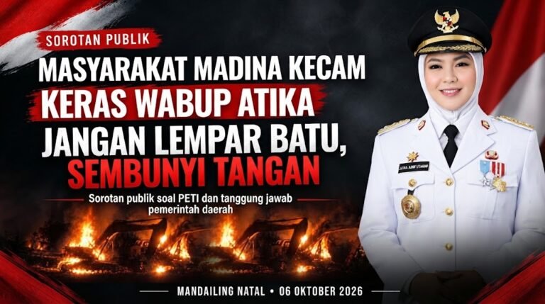 Pernyataan Wabup Madina Soal Pembakaran Ekskavator PETI Dikritik, Aparat Didesak Usut Aktor Intelektual