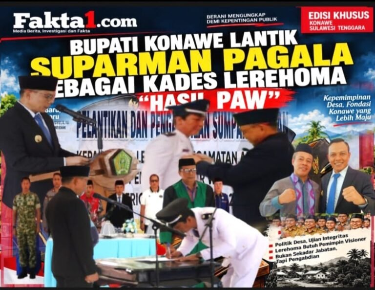 Bupati Konawe Lantik Suparman Pagala sebagai Kades Lerehoma Hasil PAW