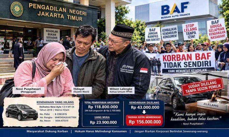 Lelang Gelap Aset Nasabah, PT BAF Digugat ke PN Jakarta Timur, Wilson Lalengke Ingatkan Publik Terkait Perusahaan Leasing Nakal